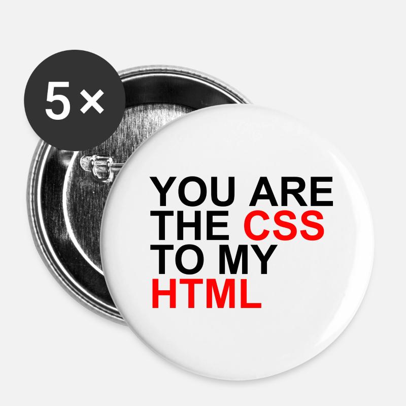 css to my html - Buttons klein 25 mm (5er Pack) - Weiß