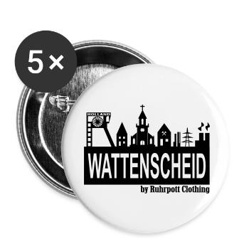 Wattenscheider Skyline by Ruhrpott Clothing - Buttons klein 25 mm (5er Pack) - Weiß - Vorne