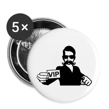 vip moustache - Buttons klein 25 mm (5er Pack) - Weiß - Vorne