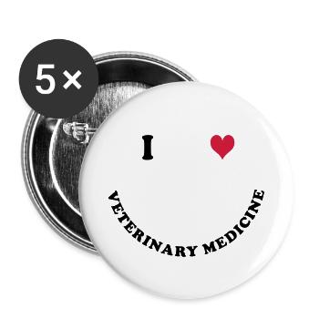 Veterinary medicine - Buttons small 1''/25 mm (5-pack) - white - Front