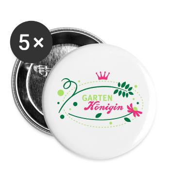 Queen Garden - Reine du jardin - 3C - Lot de 5 petits badges (25 mm) - blanc - Devant