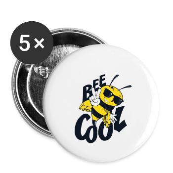 Abeille apicole cool cadeau abeilles - Lot de 5 petits badges (25 mm) - blanc - Devant