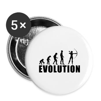 EVOLUTION BOGENSCHIESSEN Geschenk - Buttons klein 25 mm (5er Pack) - Weiß - Vorne