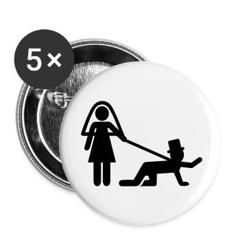 Wedding - Buttons small 1''/25 mm (5-pack) - white - Front