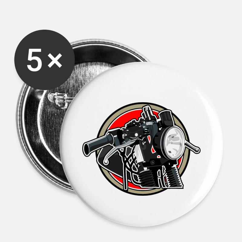 Motorcycle - Buttons small 1''/25 mm (5-pack) - white