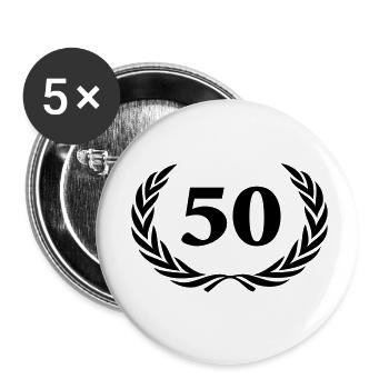 50 - Buttons small 1''/25 mm (5-pack) - white - Front