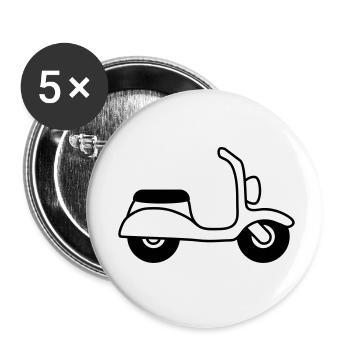 Moped - Buttons klein 25 mm (5er Pack) - Weiß - Vorne