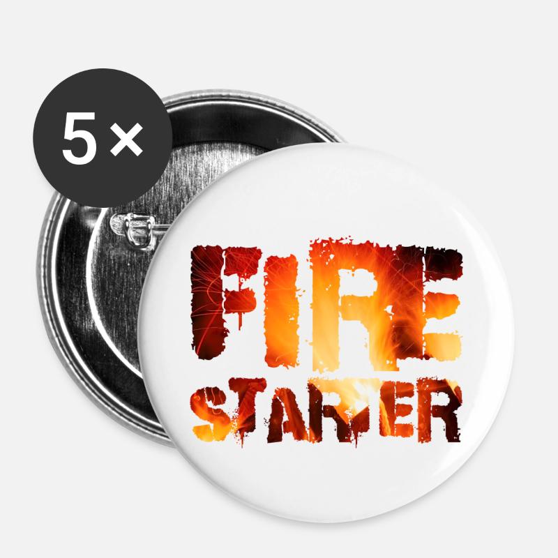 FIRE STARTER - Buttons small 1''/25 mm (5-pack) - white