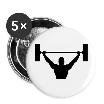 bodybuilding - Buttons klein 25 mm (5er Pack) - Weiß - Vorne