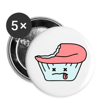 Dead Cupcake - Buttons small 1''/25 mm (5-pack) - white - Front