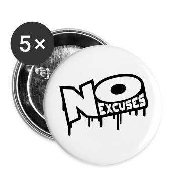 No Excuses - Buttons small 1''/25 mm (5-pack) - white - Front
