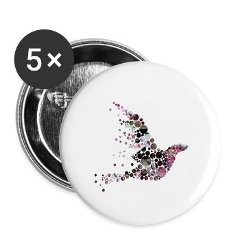 swallow pink bird gift valentines day - Buttons small 1''/25 mm (5-pack) - white - Front