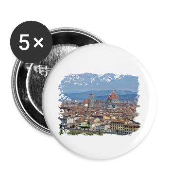 Über der toskanischen Stadt Florenz - Buttons klein 25 mm (5er Pack) - Weiß - Vorne