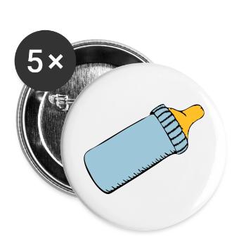biberon - Lot de 5 petits badges (25 mm) - blanc - Devant
