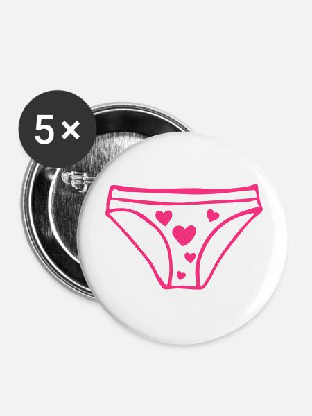 schlüpfer Mädchen Mädchen - Buttons klein 25 mm (5er Pack) - Weiß