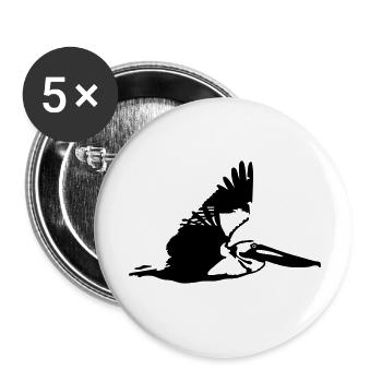 pelican - Lot de 5 petits badges (25 mm) - blanc - Devant