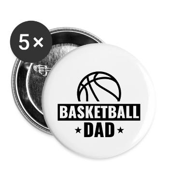 basketball dad - Buttons small 1''/25 mm (5-pack) - white - Front