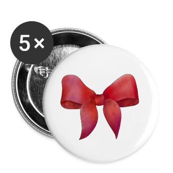 Arc de carnaval rouge - Lot de 5 petits badges (25 mm) - blanc - Devant