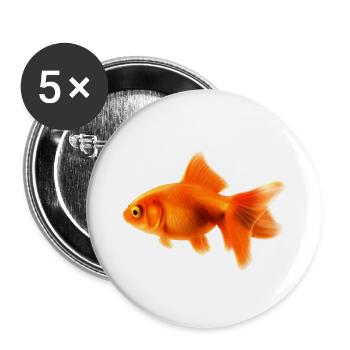 goldfish - Buttons small 1''/25 mm (5-pack) - white - Front