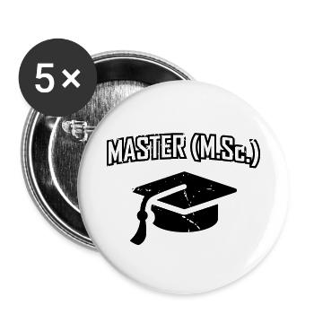 Master B.Sc. - Master of Science - Magister - Buttons small 1''/25 mm (5-pack) - white - Front