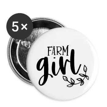 Farm girl - Lot de 5 petits badges (25 mm) - blanc - Devant