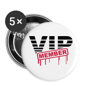 VIP Member - Buttons klein 25 mm (5er Pack) - Weiß - Vorne