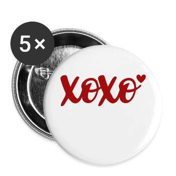Xoxo - Lot de 5 petits badges (25 mm) - blanc - Devant