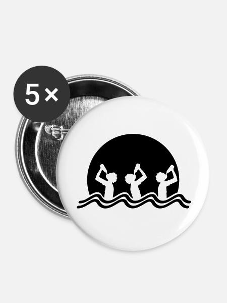 Beach Drinking Team - Buttons klein 25 mm (5er Pack) - Weiß