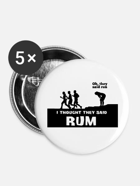 Rum Jogging_Below - Buttons klein 25 mm (5er Pack) - Weiß