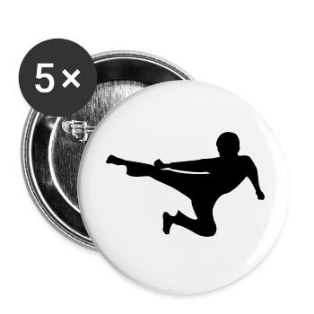 kung_fu - Lot de 5 petits badges (25 mm) - blanc - Devant