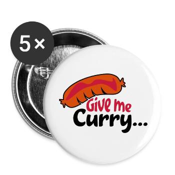 currywurst - Buttons klein 25 mm (5er Pack) - Weiß - Vorne