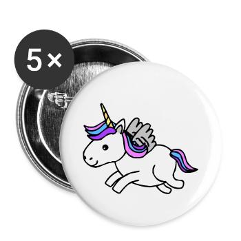 Unicorn Unicorn Mythical Creature Cartoon - Buttons small 1''/25 mm (5-pack) - white - Front