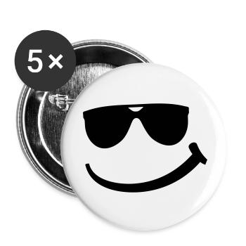 cool_smily_f1 - Buttons klein 25 mm (5er Pack) - Weiß - Vorne