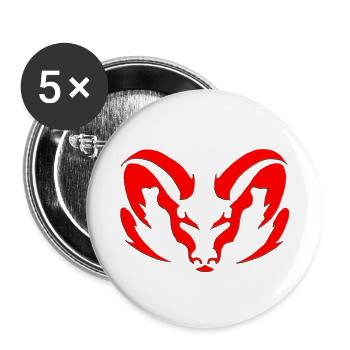 Aries red star sign tattoo - Buttons small 1''/25 mm (5-pack) - white - Front