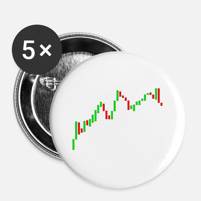 Forex Trader Candles - Buttons small 1''/25 mm (5-pack) - white
