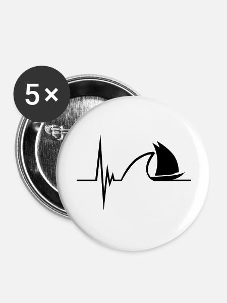 Sailing Pulse Design - Buttons klein 25 mm (5er Pack) - Weiß