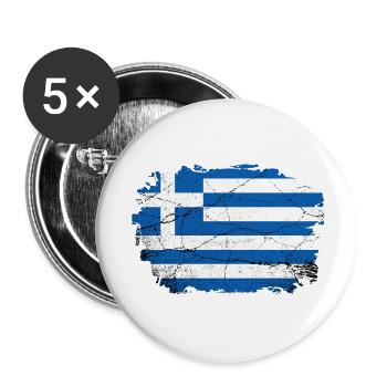 Greece - Lot de 5 petits badges (25 mm) - blanc - Devant