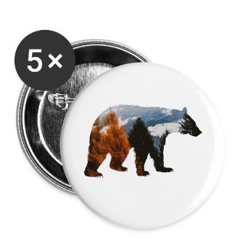 Bärenwald-Abenteuer - Buttons klein 25 mm (5er Pack) - Weiß - Vorne