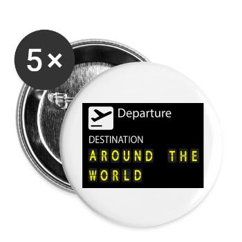 Weltreise - Buttons klein 25 mm (5er Pack) - Weiß - Vorne