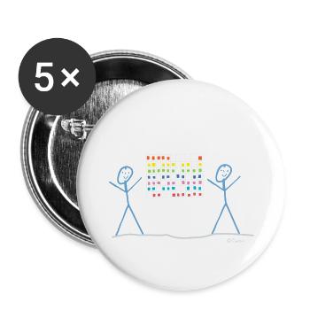 Projektmanagement Strichmännchen, Job Arbeit Scrum - Buttons klein 25 mm (5er Pack) - Weiß - Vorne