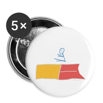 Weitsprung Strichmännchen, Sport Verein Freizeit - Buttons klein 25 mm (5er Pack) - Weiß - Vorne