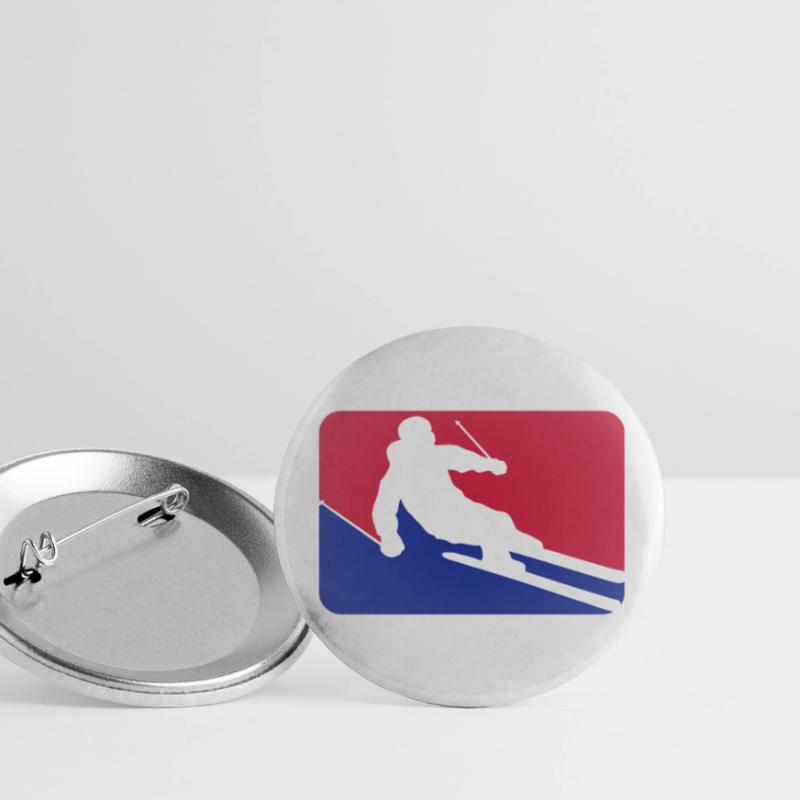 button frame shield ski drive down mountain winter Buttons small 1''/25 mm (5-pack)