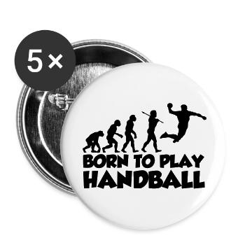 handball evolution born to play - Lot de 5 petits badges (25 mm) - blanc - Devant