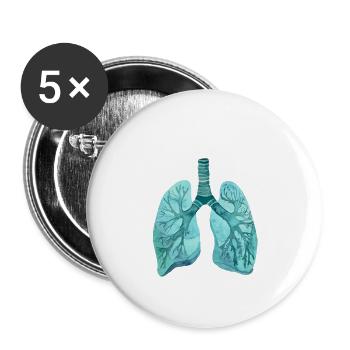 Lung medics - Buttons small 1''/25 mm (5-pack) - white - Front