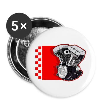 Motor V - Buttons klein 25 mm (5er Pack) - Weiß - Vorne