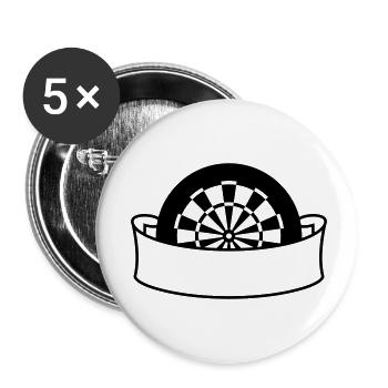 Darts Board Banner - Buttons klein 25 mm (5er Pack) - Weiß - Vorne