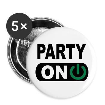 Party - Buttons klein 25 mm (5er Pack) - Weiß - Vorne
