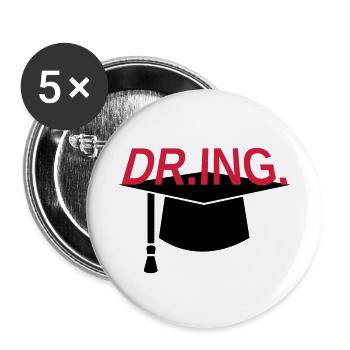 Thèse de doctorat Doctorat PhD Ingénieur diplômé - Lot de 5 petits badges (25 mm) - blanc - Devant
