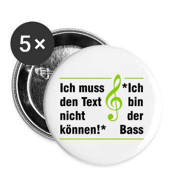 Basse - Lot de 5 petits badges (25 mm) - blanc - Devant