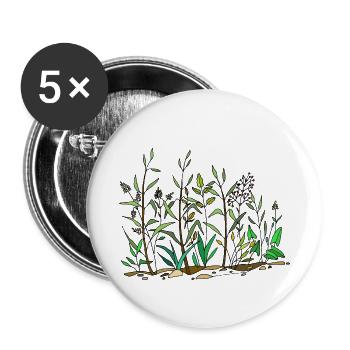Green meadow - Buttons small 1''/25 mm (5-pack) - white - Front